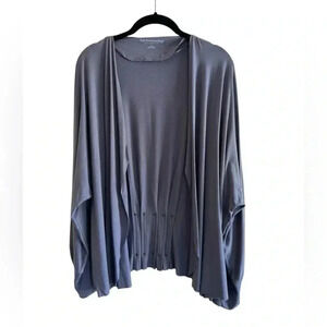 Soft Surroundings Open Front Long Sleeve Studded Bolero Caridgan Blue Women's L